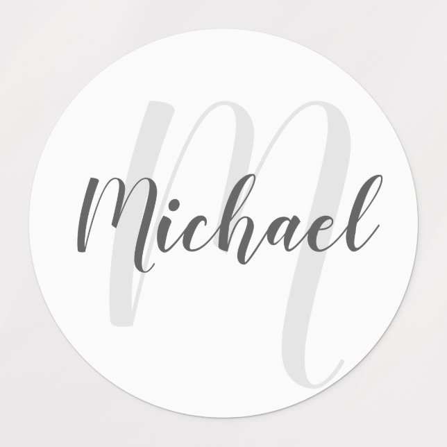 Modern Script Personalised Monogram and Name (Design 1)