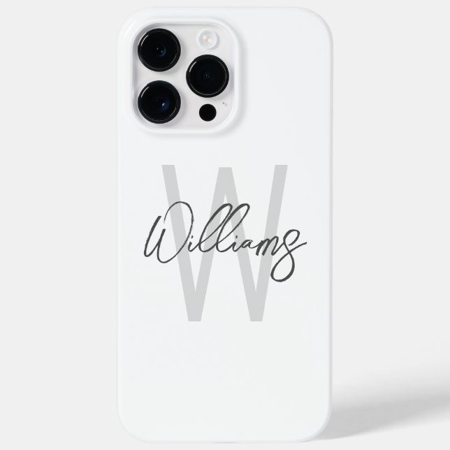 Modern Script Personalised Monogram and Name Case-Mate iPhone Case (Back)