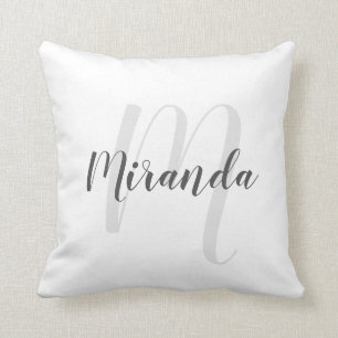 Modern Script Personalised Monogram and Name Cushion