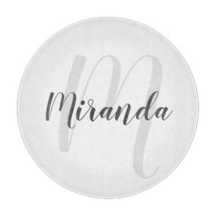 Modern Script Personalised Monogram and Name Cutting Board