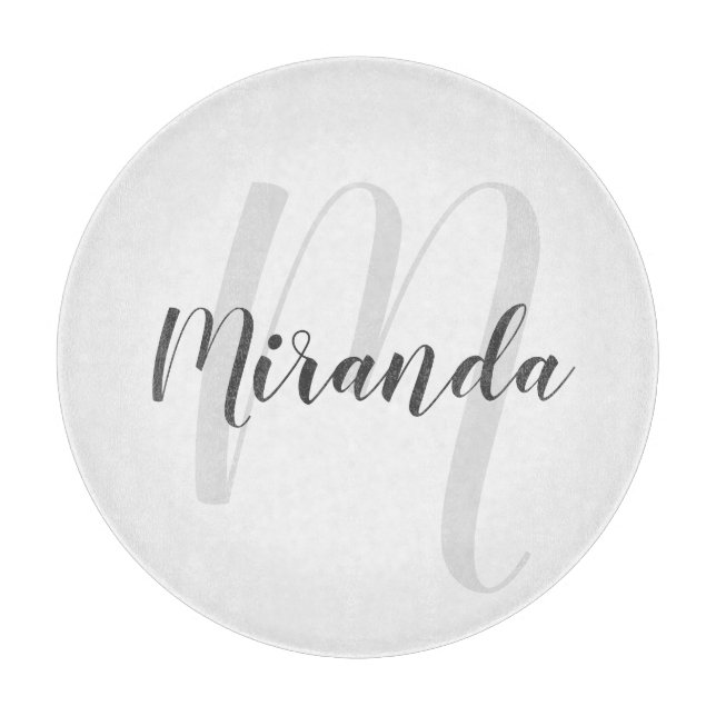 Modern Script Personalised Monogram and Name Cutting Board (Front)