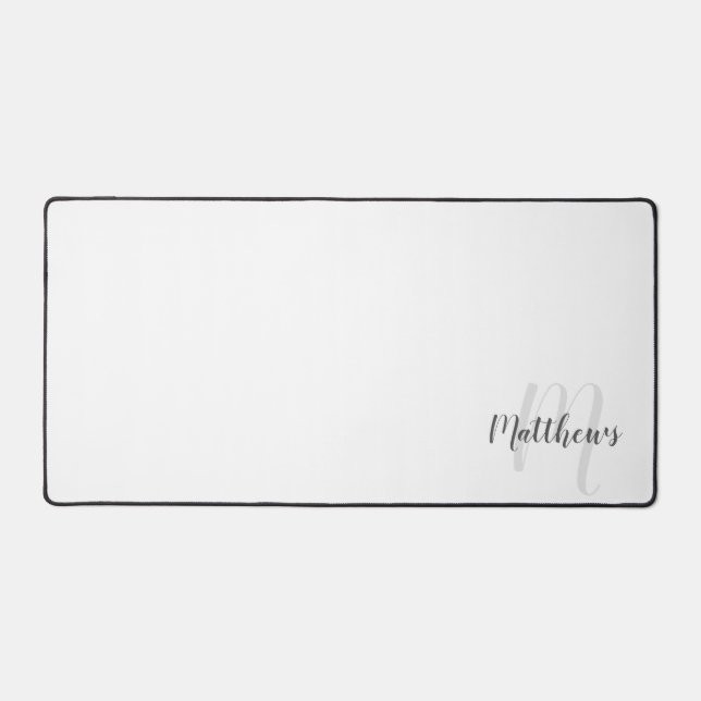 Modern Script Personalised Monogram and Name Desk Mat (Front)