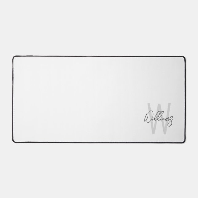 Modern Script Personalised Monogram and Name Desk Mat (Front)