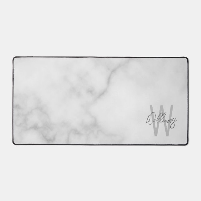 Modern Script Personalised Monogram and Name Desk Mat (Front)