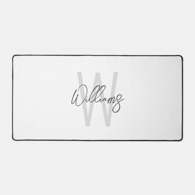Modern Script Personalised Monogram and Name Desk Mat (Front)