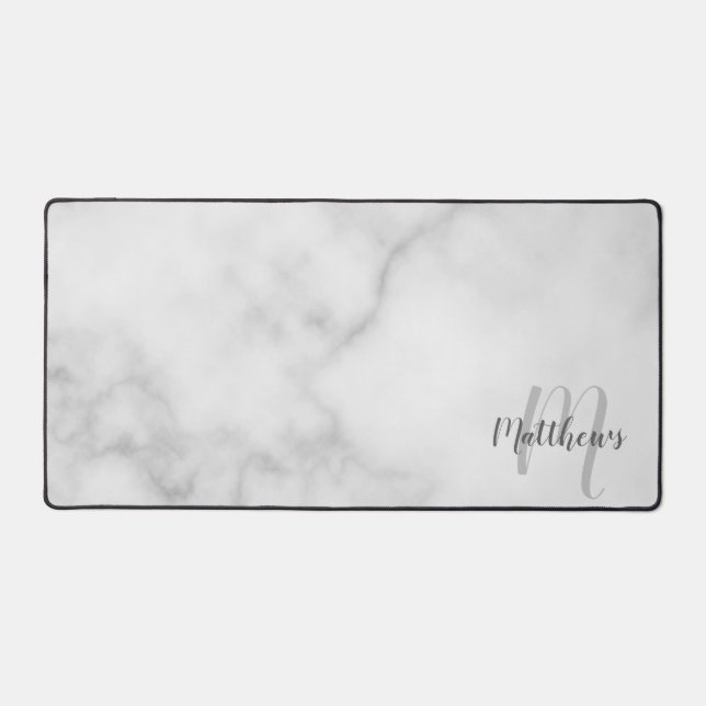 Modern Script Personalised Monogram and Name Desk Mat (Front)