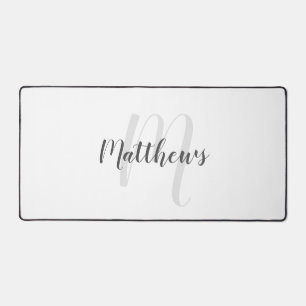 Modern Script Personalised Monogram and Name Desk Mat