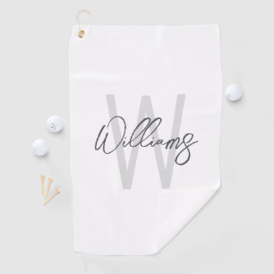 Modern Script Personalised Monogram and Name Golf Towel