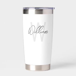 Modern Script Personalised Monogram and Name Insulated Tumbler