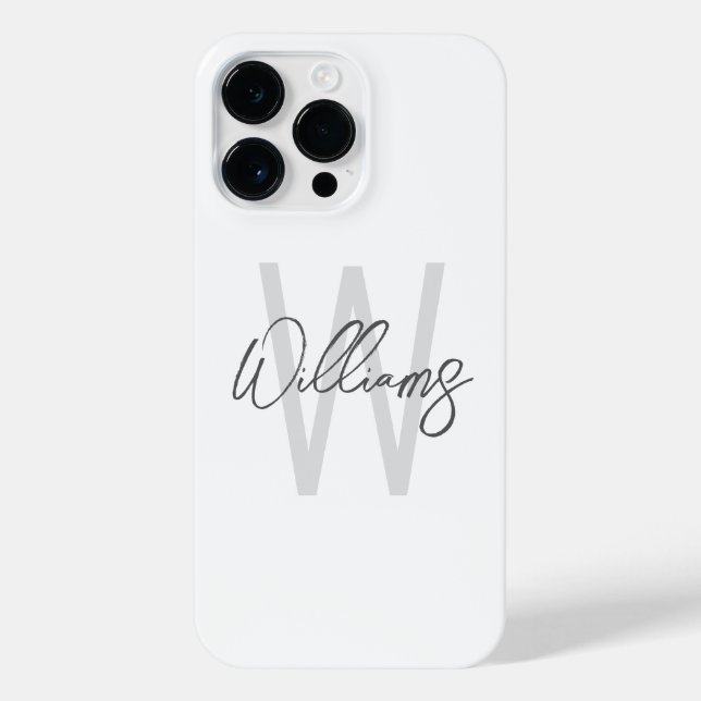 Modern Script Personalised Monogram and Name iPhone Case (Back)