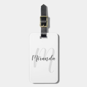 Modern Script Personalised Monogram and Name Luggage Tag