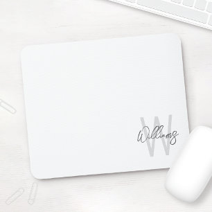 Modern Script Personalised Monogram and Name Mouse Mat