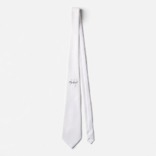 Modern Script Personalised Monogram and Name Neck Tie