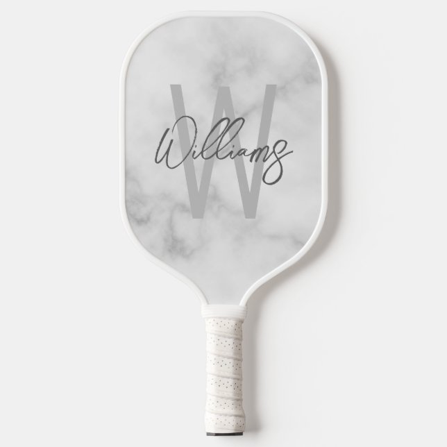 Modern Script Personalised Monogram and Name Pickleball Paddle (Front)