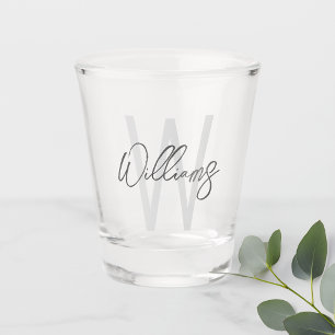Modern Script Personalised Monogram and Name Shot Glass