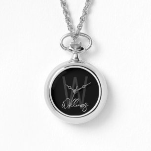 Modern Script Personalised Monogram and Name Watch