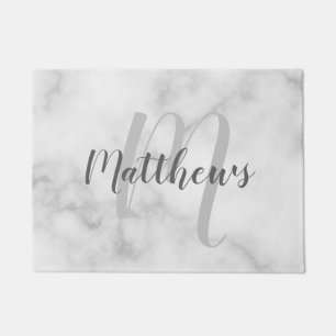 Modern Script Personalised Monogram & Family Name Doormat