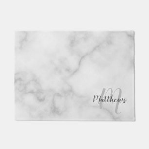 Modern Script Personalised Monogram & Family Name Doormat