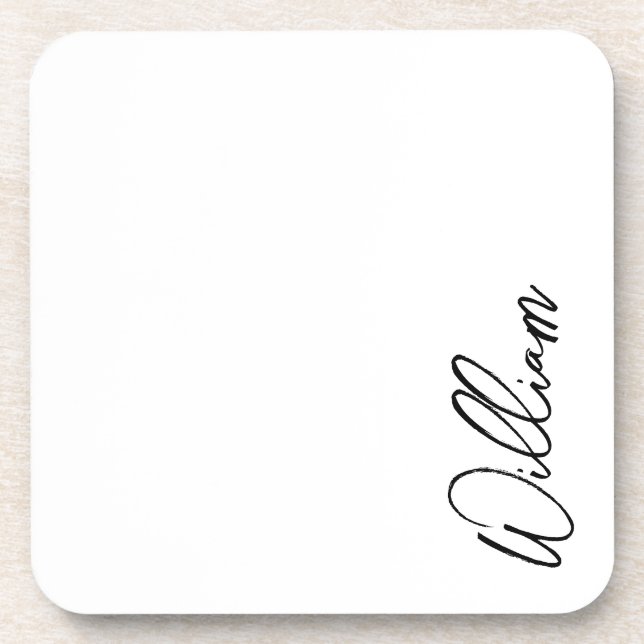 Modern Script Personalised Name Coaster (Front)