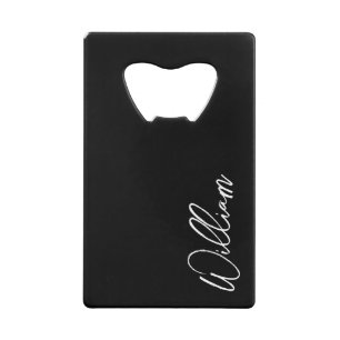 Modern Script Personalised Name Credit Card Bottle