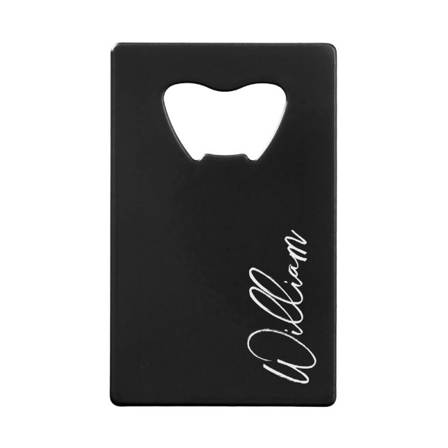 Modern Script Personalised Name Credit Card Bottle (Front)