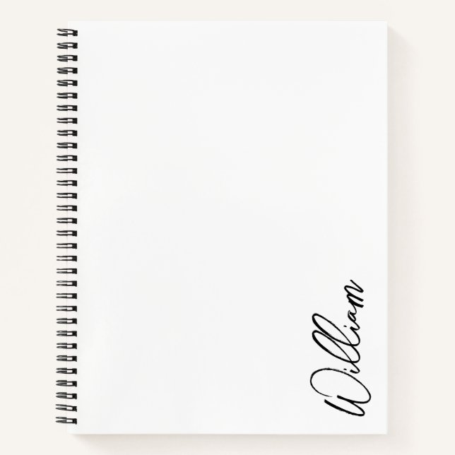 Modern Script Personalised Name Notebook (Front)