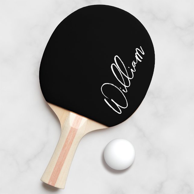 Modern Script Personalised Name Ping Pong Paddle (Creator Uploaded)