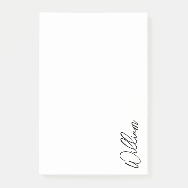 Modern Script Personalised Name Post-it Notes (Front)