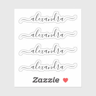 Modern Script Personalised Name Stickers