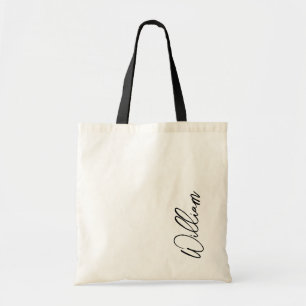 Modern Script Personalised Name Tote Bag