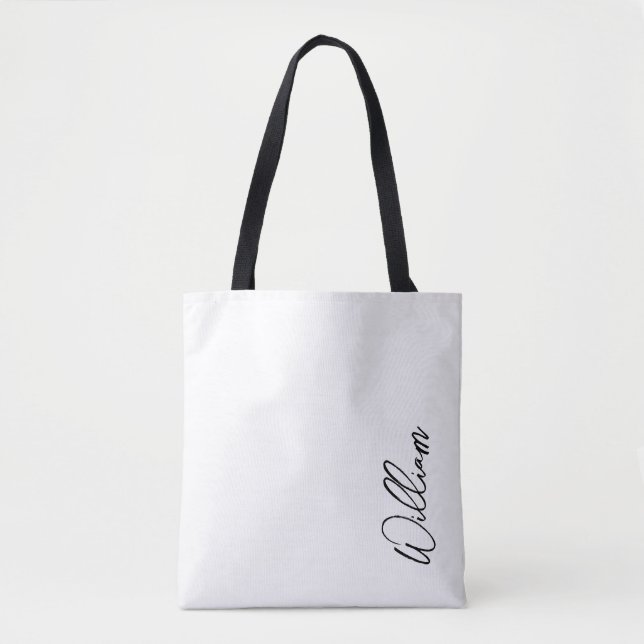 Modern Script Personalised Name Tote Bag (Front)