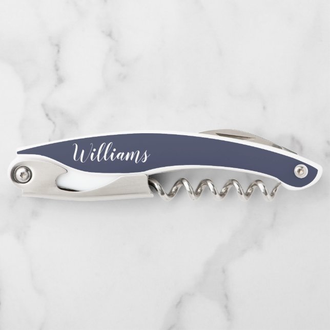 Modern Script Personalised Name Waiter's Corkscrew (Front)