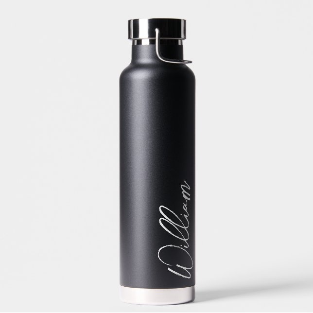 Modern Script Personalised Name Water Bottle (Left)