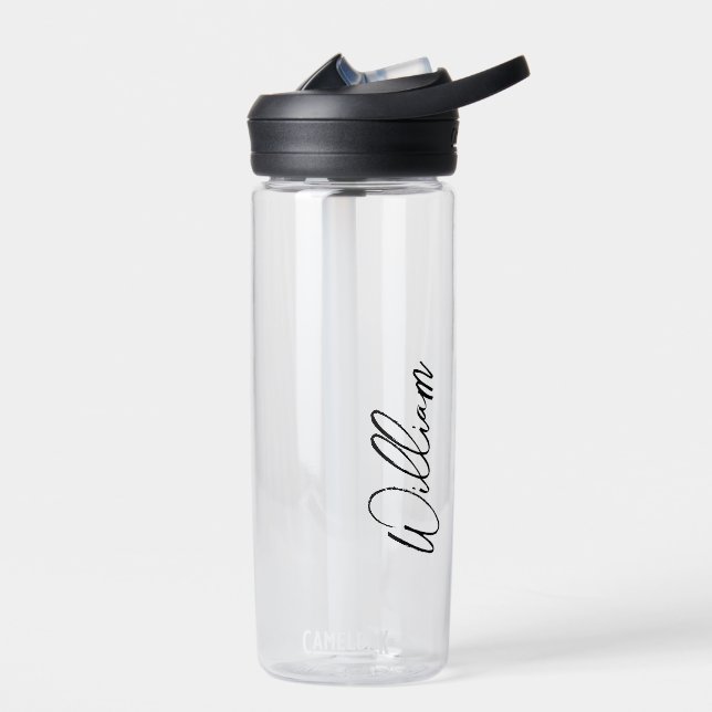 Modern Script Personalised Name Water Bottle (Left)