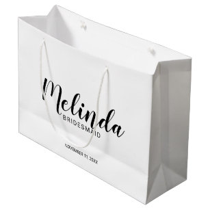 Modern Script Personalized Bridesmaids Large Gift Bag Modern Script Personalized Bridesmaids Large Gift Bag