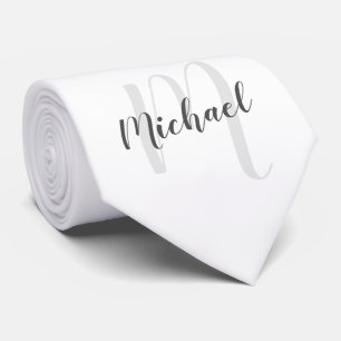 Modern Script Personalized Monogram and Name Tie