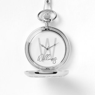 Modern Script Personalized Monogram and Name Watch