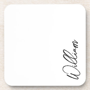Modern Script Personalized Name Coaster