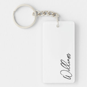 Modern Script Personalized Name Key Ring