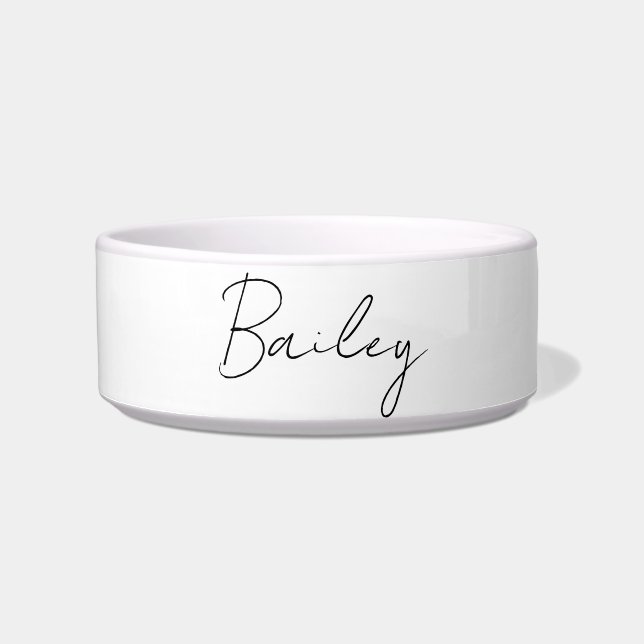 Modern script pet name custom bowl (Front)