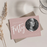 Modern Script Photo 40th Birthday Dusty Rose Pink Invitation<br><div class="desc">An elegant "40th Birthday" party invitation design with personalised photo,  modern typography and custom text.</div>