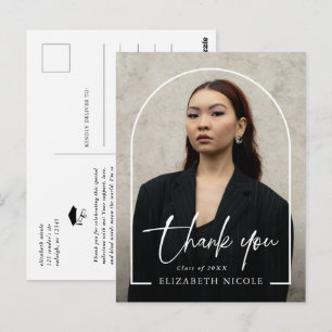 Modern Script Photo Arch Graduation Thank You Postcard