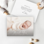 Modern Script Photo Baby Thank You Card<br><div class="desc">Modern Script Photo Baby Thank you card. The back includes a generic thank you message that you can personalise or remove if you prefer to hand write your thank you.</div>