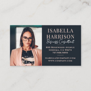 Modern Script Photo Business Consultant Card