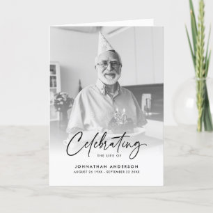 Modern Script Photo Celebration of Life Folded Programme