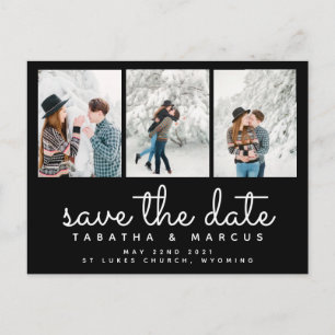 modern script photo chic save the date postcard