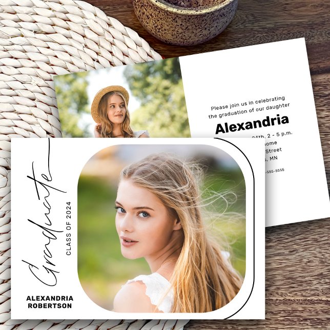 Modern Script Photo Class of 2026 Graduation Party Invitation (Creator Uploaded)