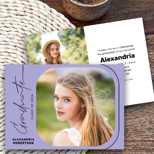 Modern Script Photo Class of 2026 Graduation Party Invitation