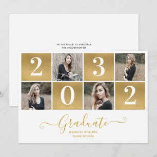 Modern Script Photo Collage 2025 Graduation Announcement