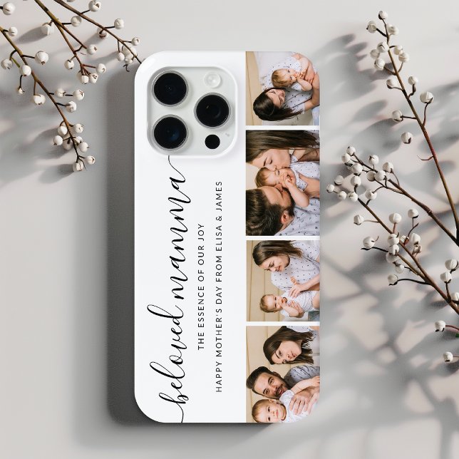 Modern Script Photo Collage Mothers Day Phone Case (Creator Uploaded)